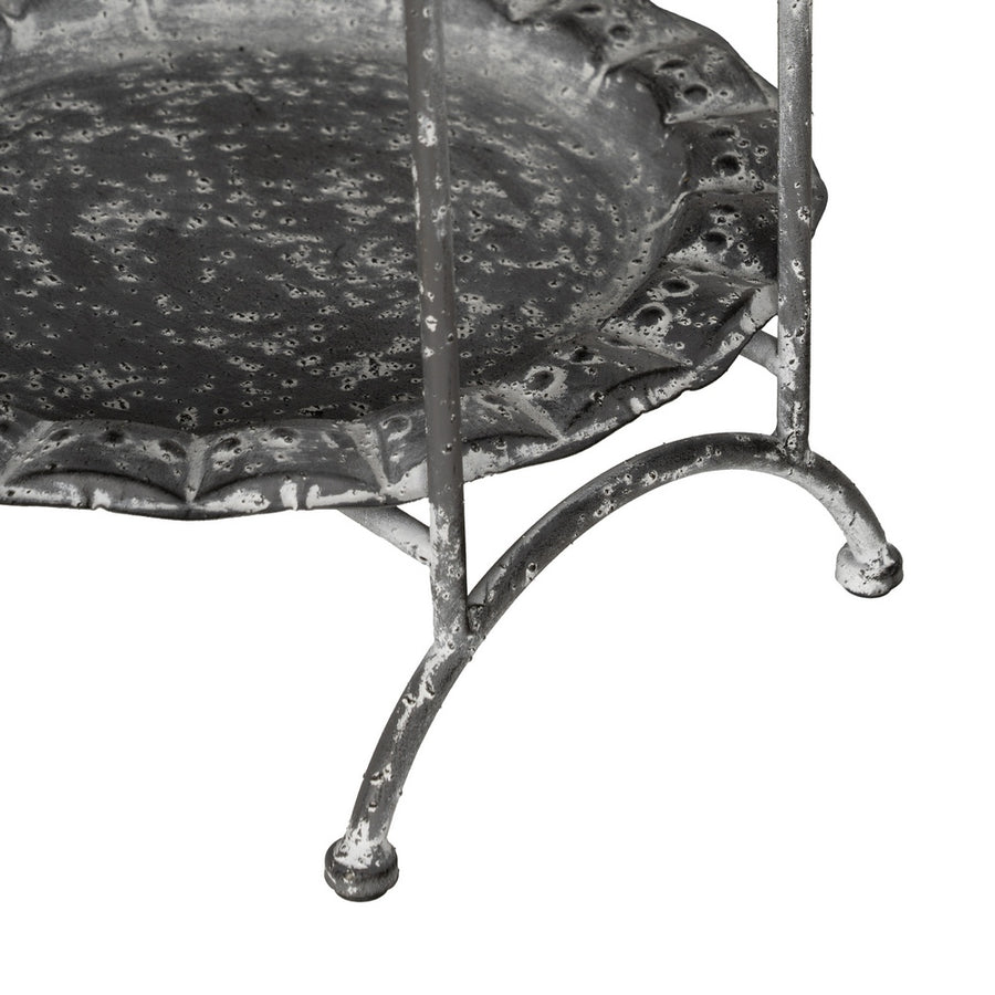 BANDEJA TRIPLE GRIS METAL DECORACIÓN 26,50 X 26 X 58 CM