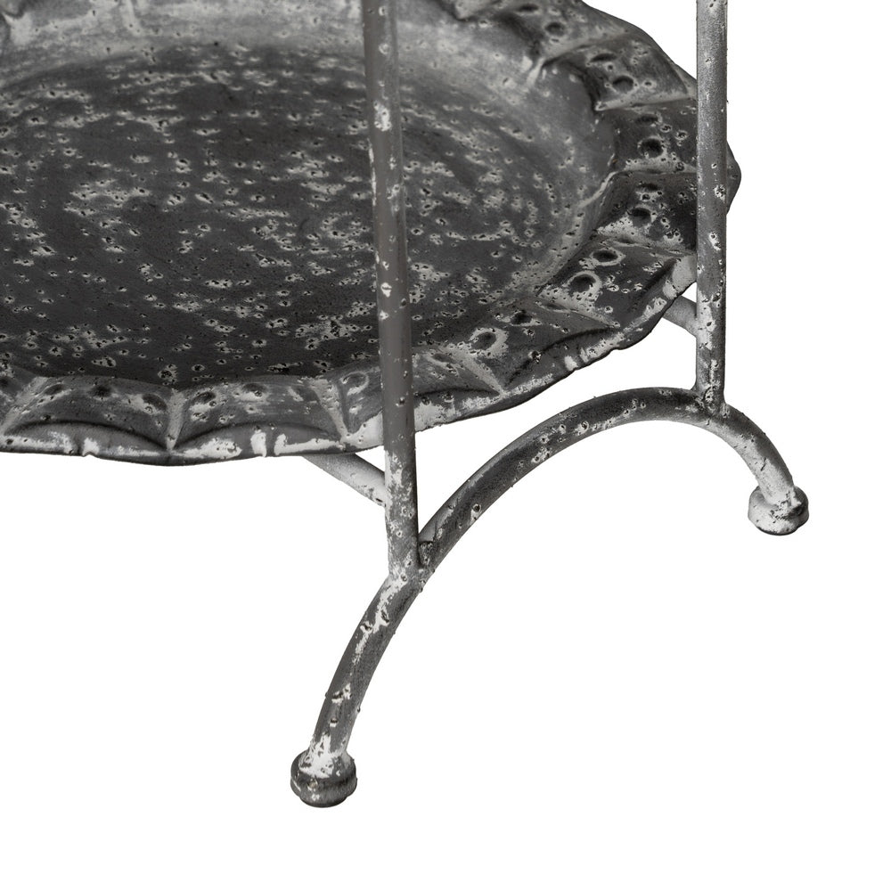 BANDEJA TRIPLE GRIS METAL DECORACIÓN 26,50 X 26 X 58 CM