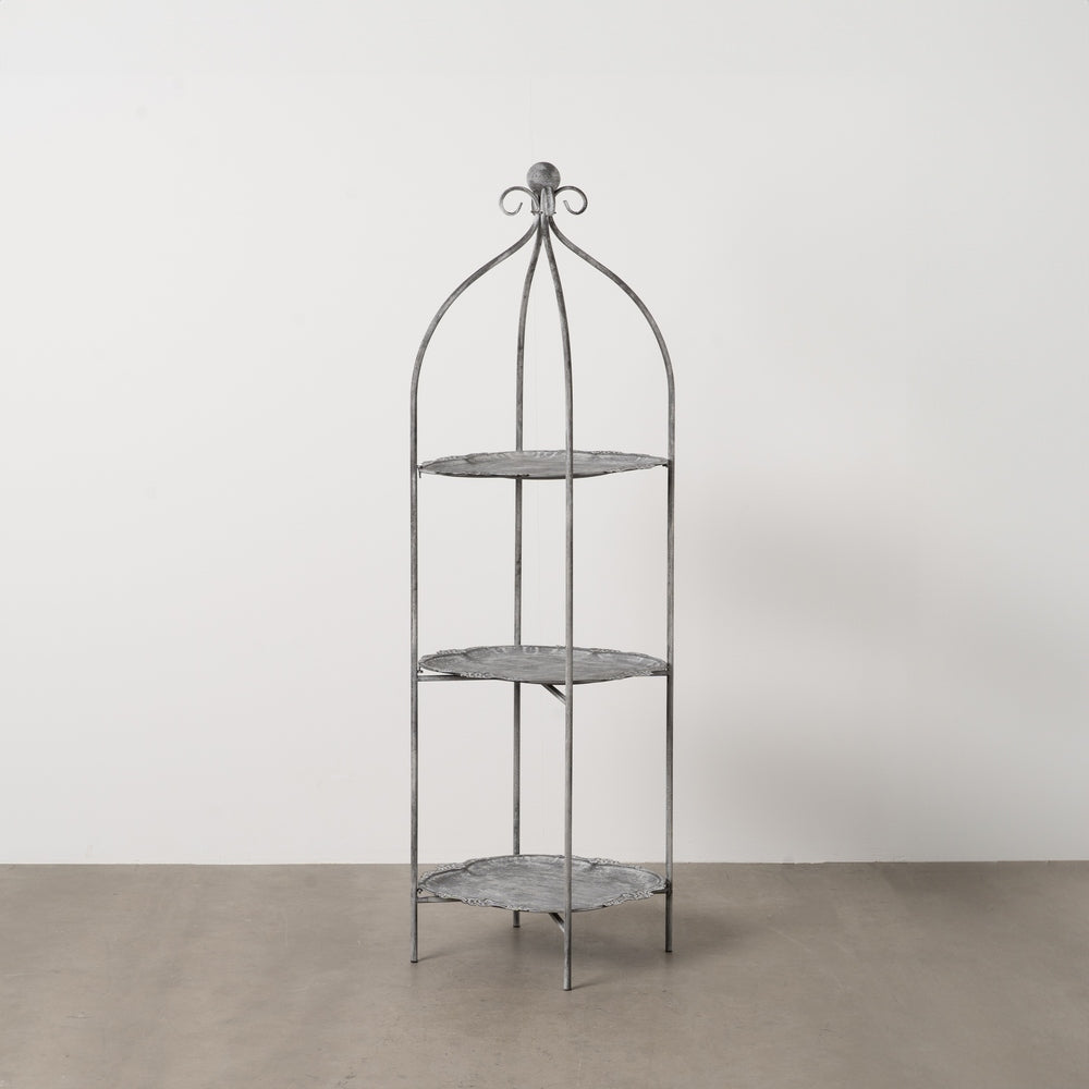ESTANTER�A GRIS METAL DECORACI�N 45 X 45 X 144 CM