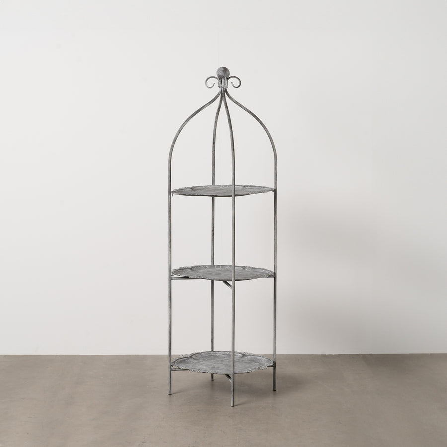GREY METAL SHELVING UNIT DECORATION 45 X 45 X 144 CM