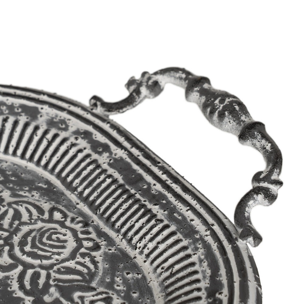 S/2 BANDEJAS GRIS METAL DECORACIÓN 49,50 X 31 X 5,50 CM