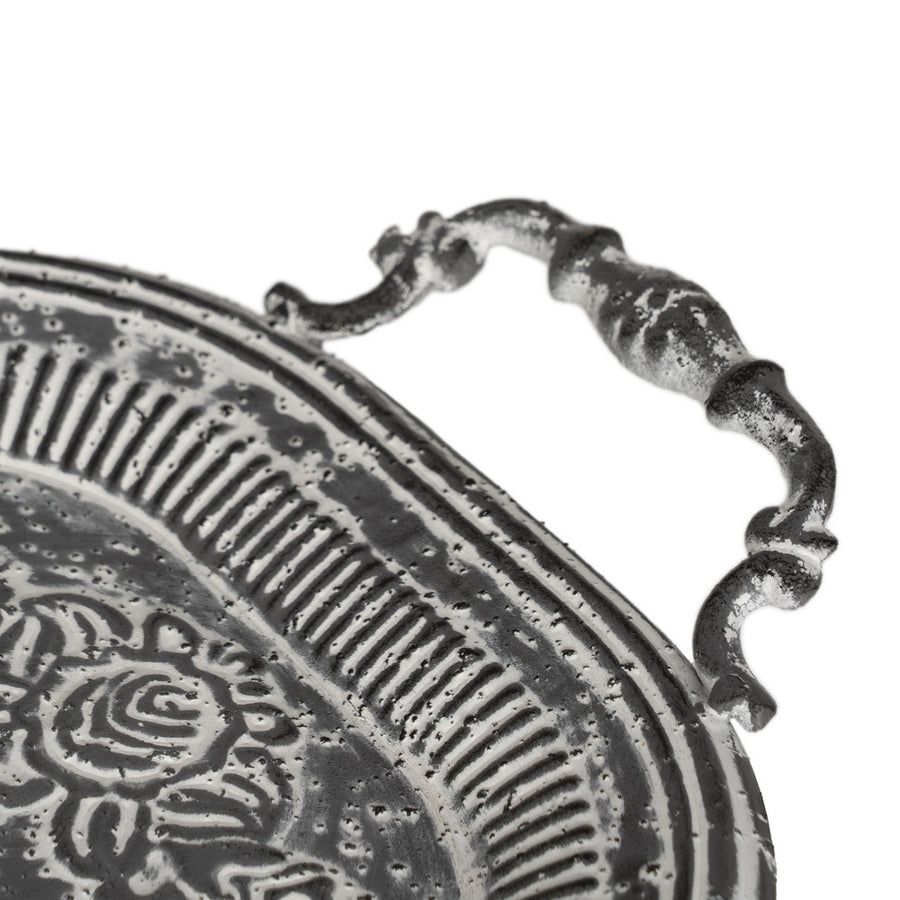 S/2 BANDEJAS GRIS METAL DECORACIÓN 49,50 X 31 X 5,50 CM