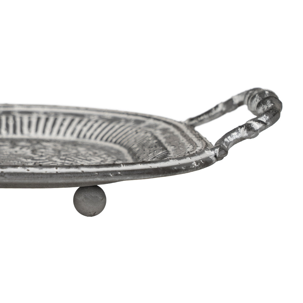 S/2 BANDEJAS GRIS METAL DECORACIÓN 49,50 X 31 X 5,50 CM
