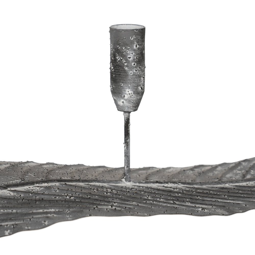 CANDELABRO GRIS METAL DECORACIÓN 62 X 15 X 17 CM
