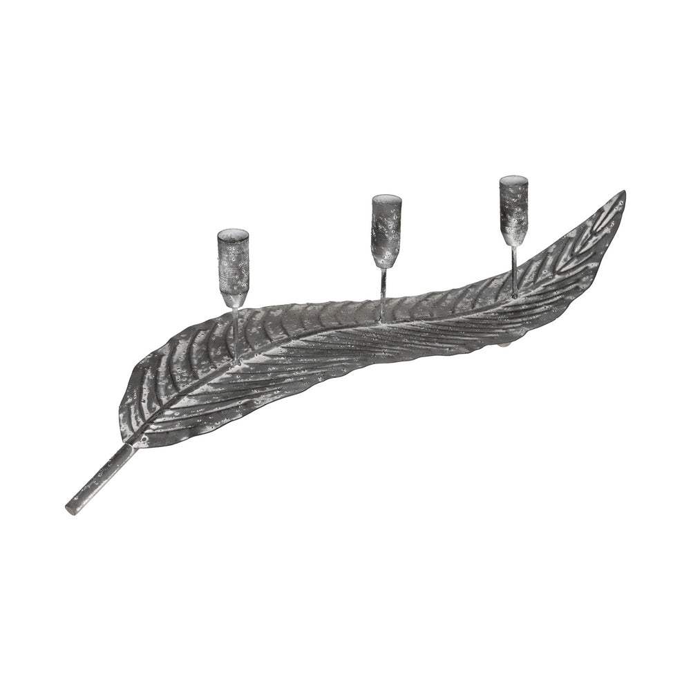 CANDELABRO GRIS METAL DECORACI�N 62 X 15 X 17 CM