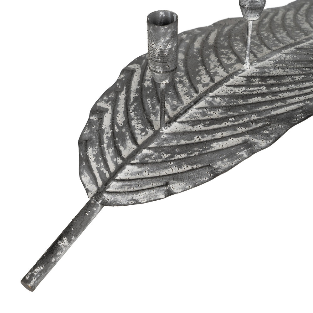 CANDELABRO GRIS METAL DECORACIÓN 86 X 20 X 16,50 CM