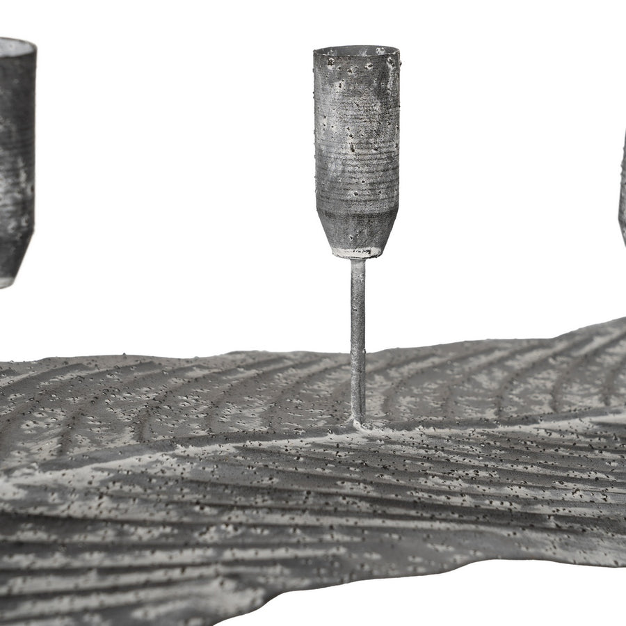 CANDELABRO GRIS METAL DECORACIÓN 86 X 20 X 16,50 CM