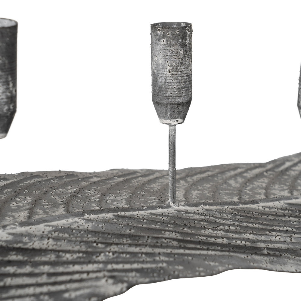 CANDELABRO GRIS METAL DECORACIÓN 86 X 20 X 16,50 CM