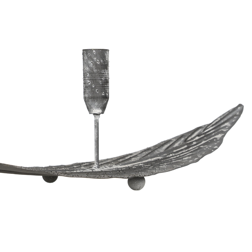CANDELABRO GRIS METAL DECORACIÓN 86 X 20 X 16,50 CM
