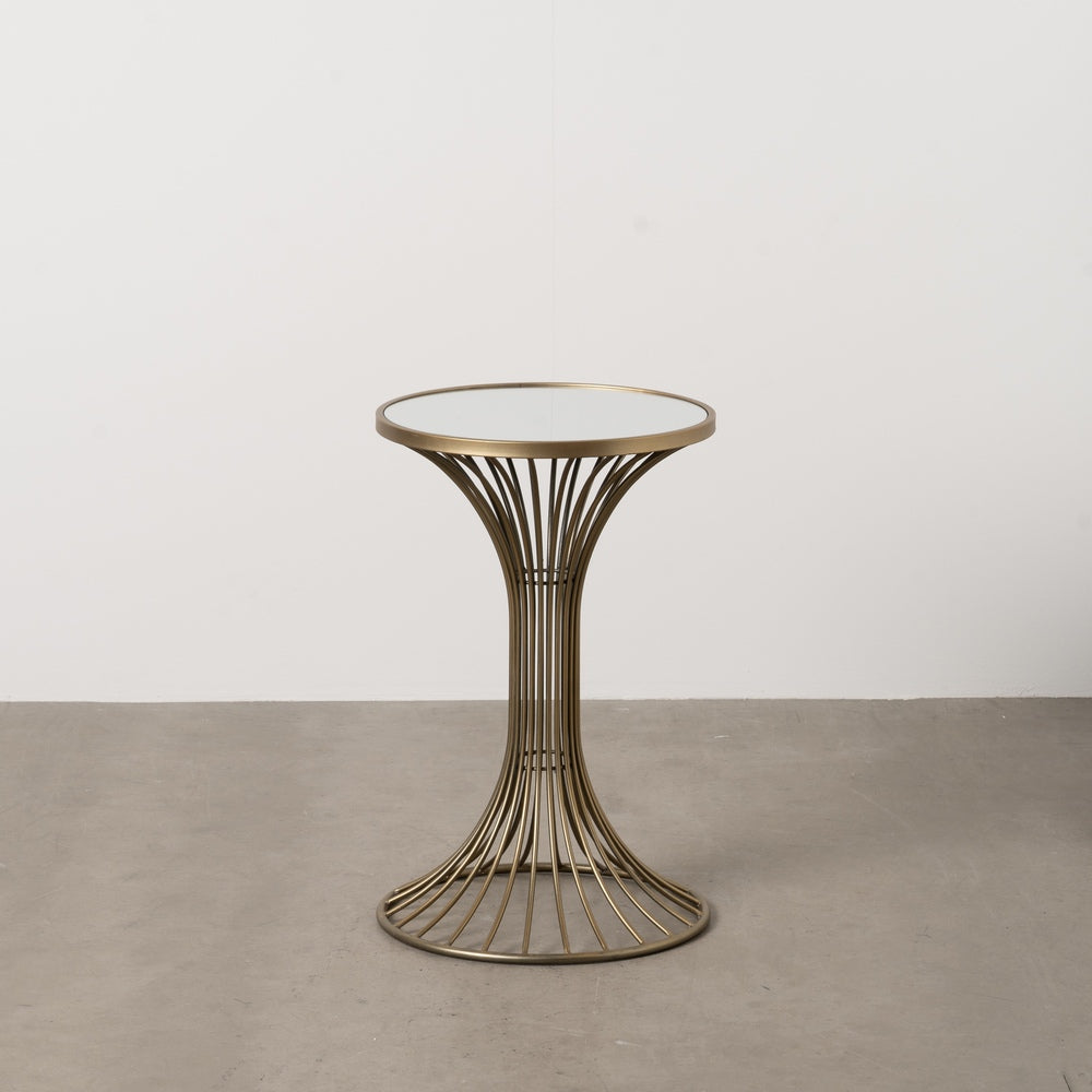 MESITA ORO METAL-M�RMOL 42 X 42 X 65 CM