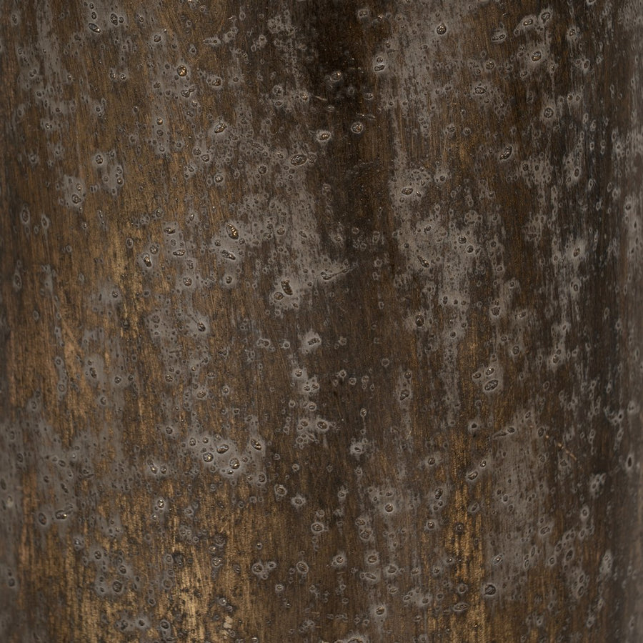 PORTAVELAS ORO ENVEJECIDO METAL 18 X 18 X 65 CM