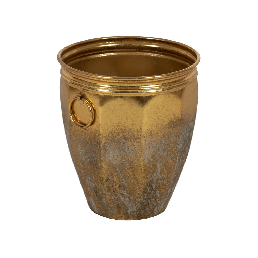 3/SET GOLD METAL PLANTERS DECORATION 41 X 41 X 42.50 CM