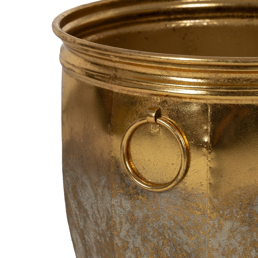 3/SET GOLD METAL PLANTERS DECORATION 41 X 41 X 42.50 CM