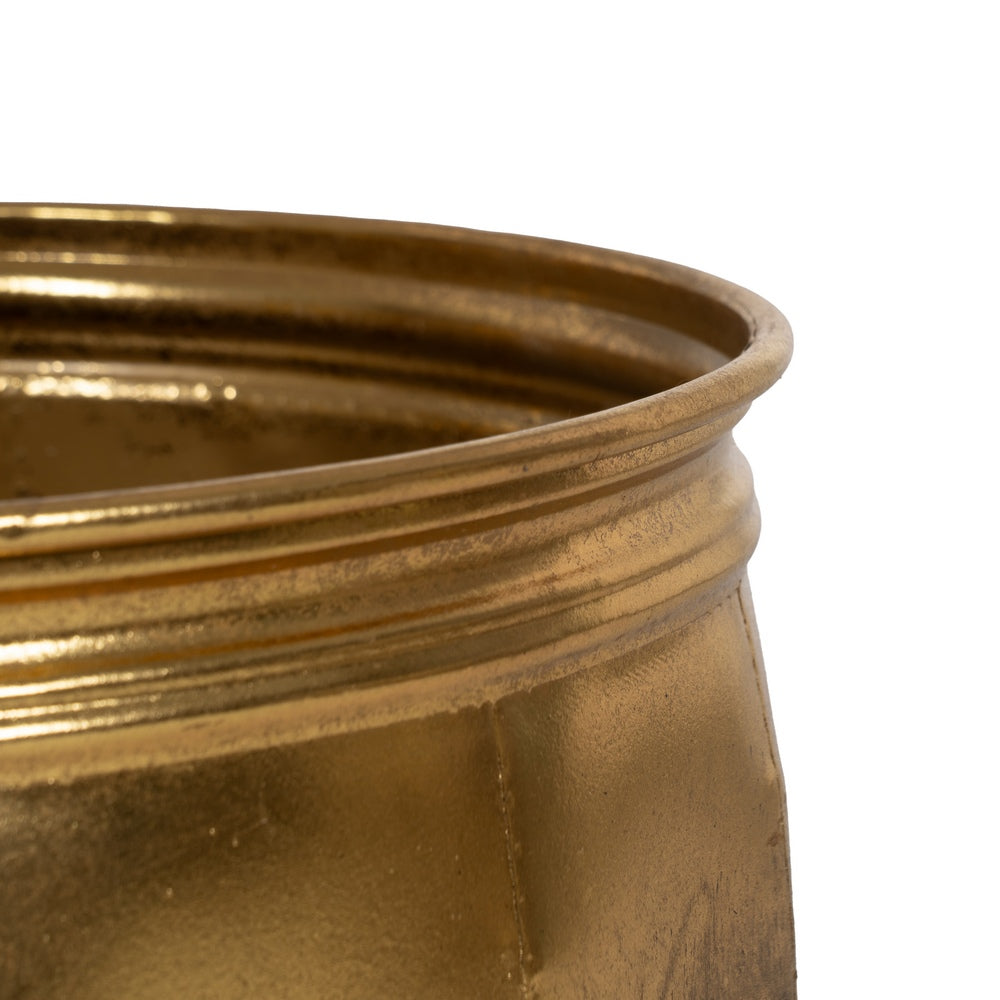 3/SET GOLD METAL PLANTERS DECORATION 41 X 41 X 42.50 CM