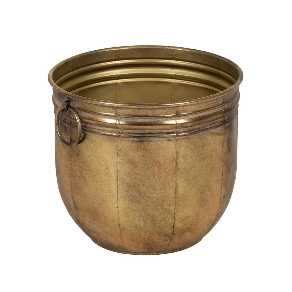 SET OF 3 GOLD METAL PLANTERS 38 X 38 X 40.50 CM