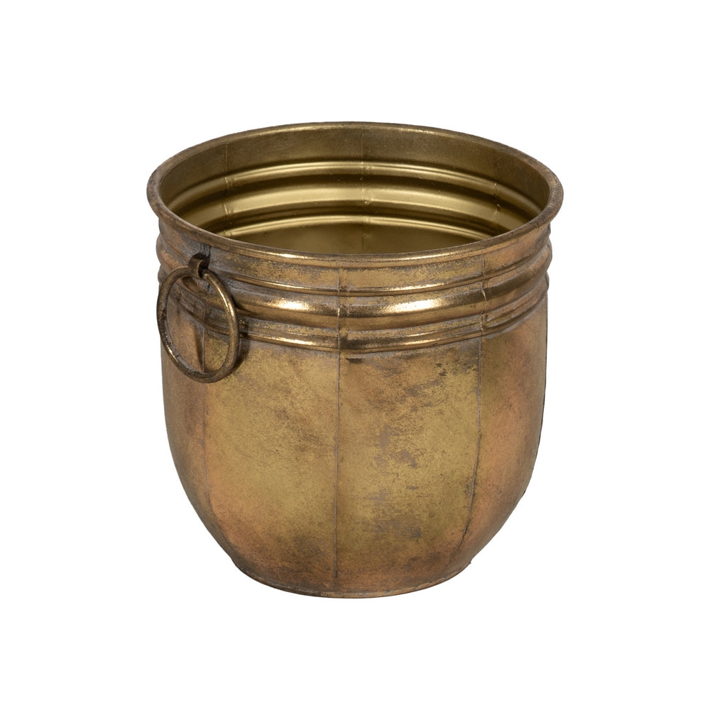 SET OF 3 GOLD METAL PLANTERS 38 X 38 X 40.50 CM
