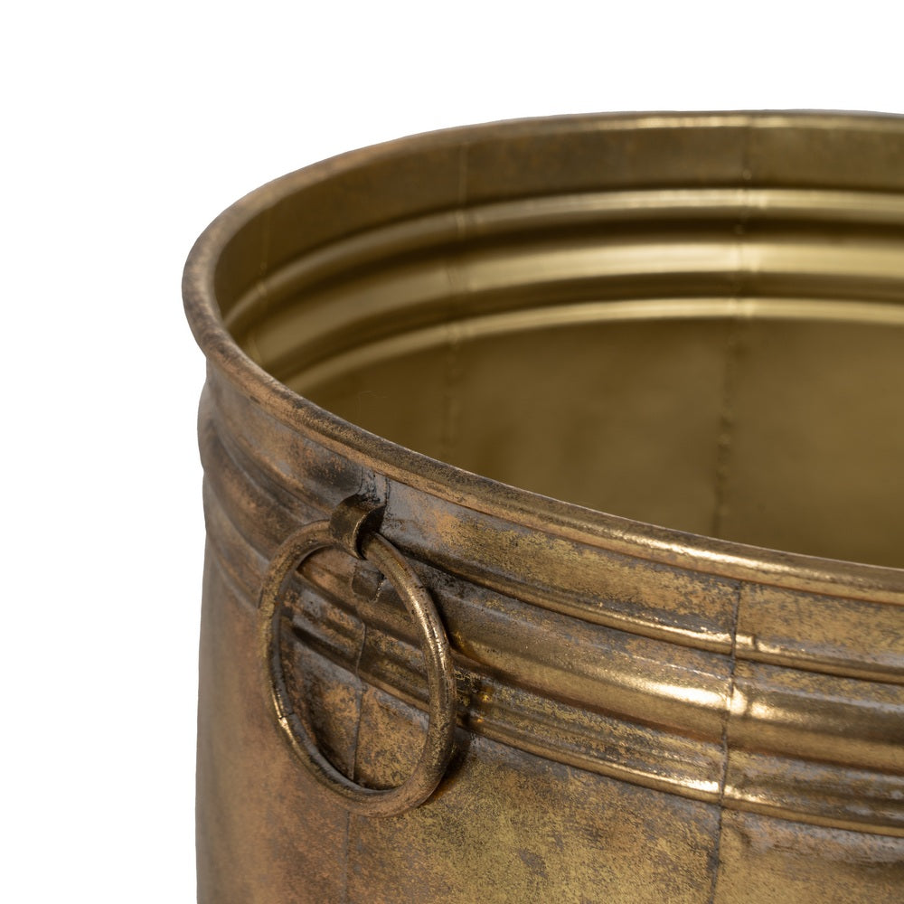 SET OF 3 GOLD METAL PLANTERS 38 X 38 X 40.50 CM