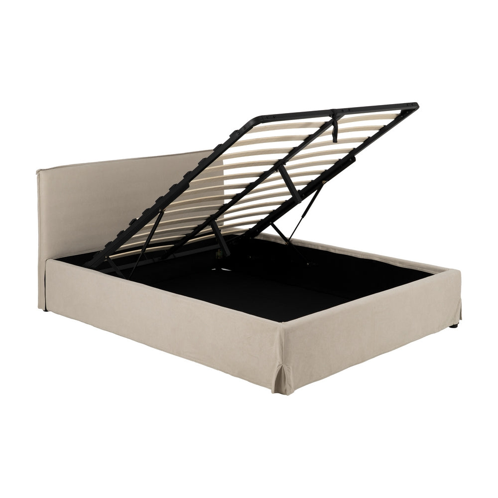CAMA CANAPÉ BEIGE TEJIDO DORMITORIO 166 X 215 X 96 CM