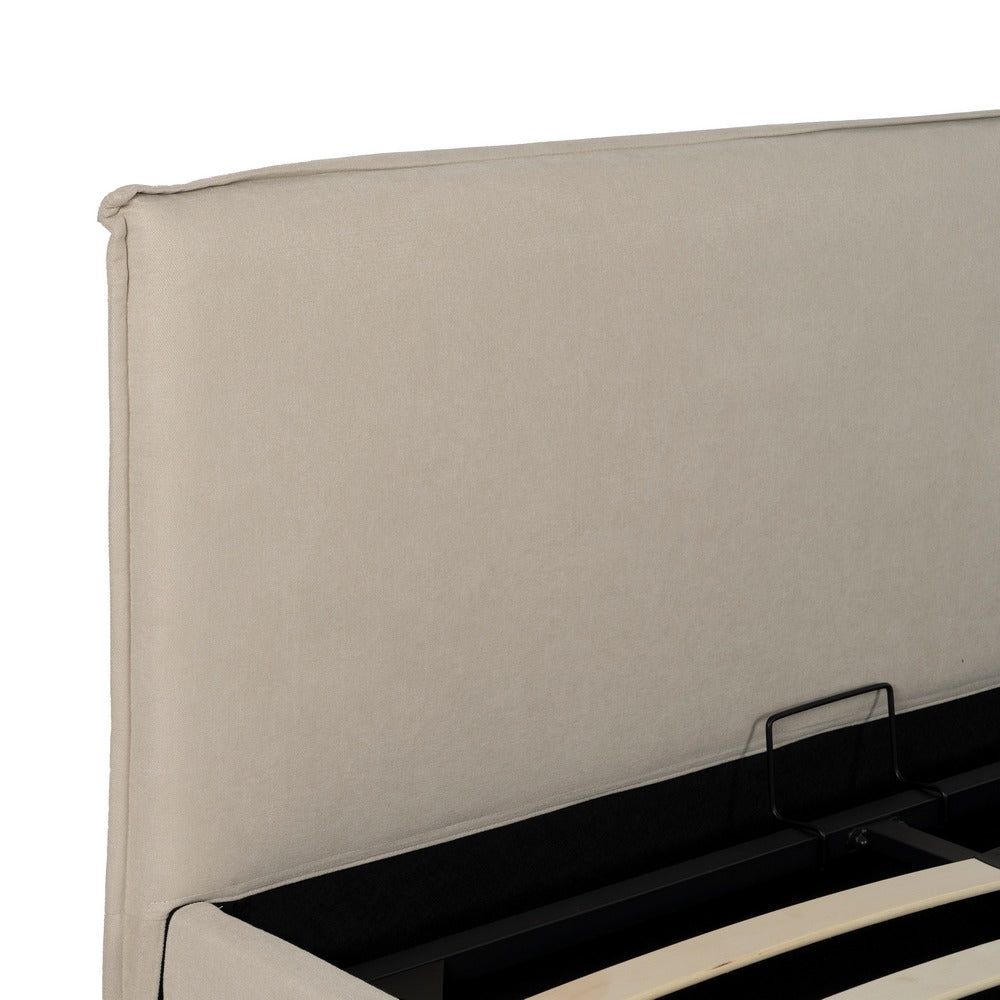 CAMA CANAPÉ BEIGE TEJIDO DORMITORIO 166 X 215 X 96 CM