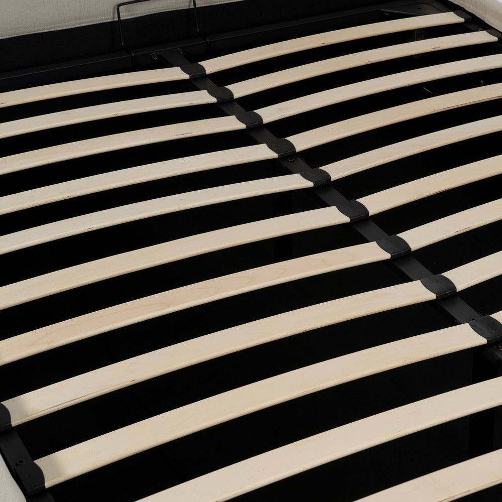 CAMA CANAPÉ BEIGE TEJIDO DORMITORIO 166 X 215 X 96 CM