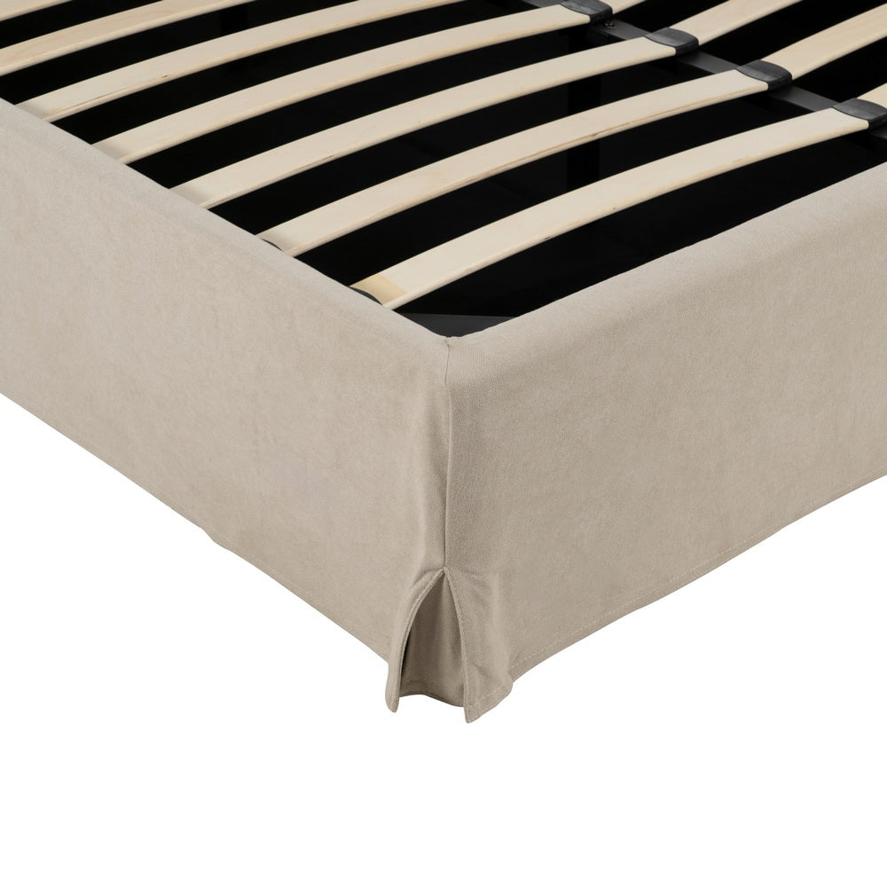 CAMA CANAPÉ BEIGE TEJIDO DORMITORIO 166 X 215 X 96 CM