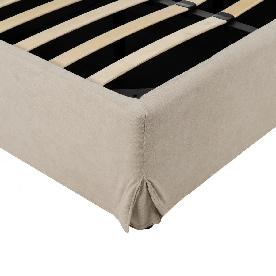 CAMA CANAPÉ BEIGE TEJIDO DORMITORIO 196 X 215 X 97 CM