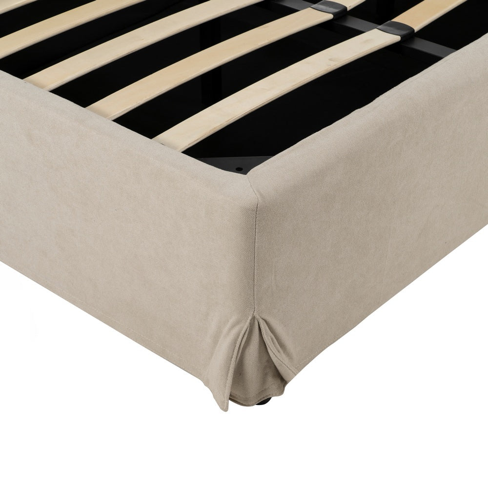CAMA CANAPÉ BEIGE TEJIDO DORMITORIO 196 X 215 X 97 CM