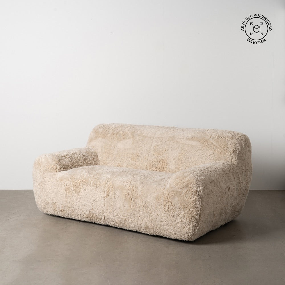 SOFÁ 2 PLAZAS BEIGE TEJIDO 185 X 107 X 79,50 CM