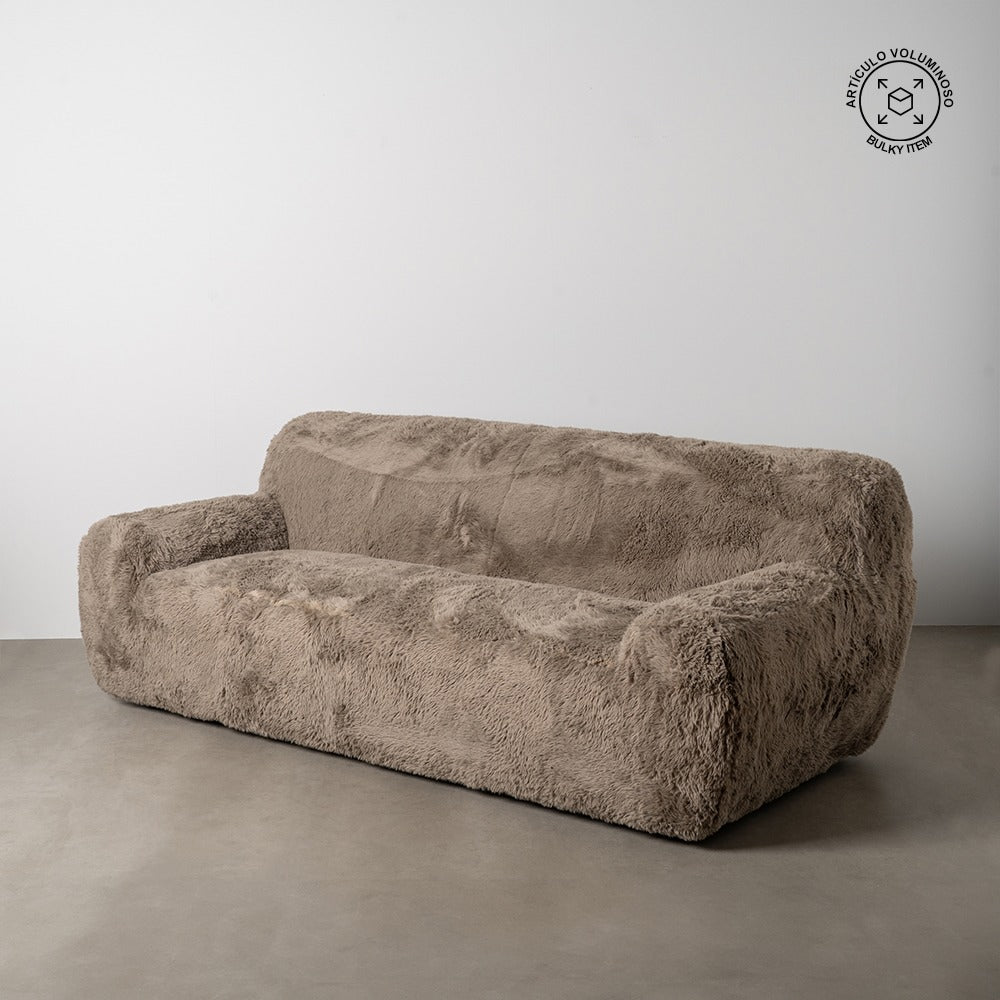 SOFÁ 3 PLAZAS TAUPE TEJIDO 240 X 107 X 79,50 CM