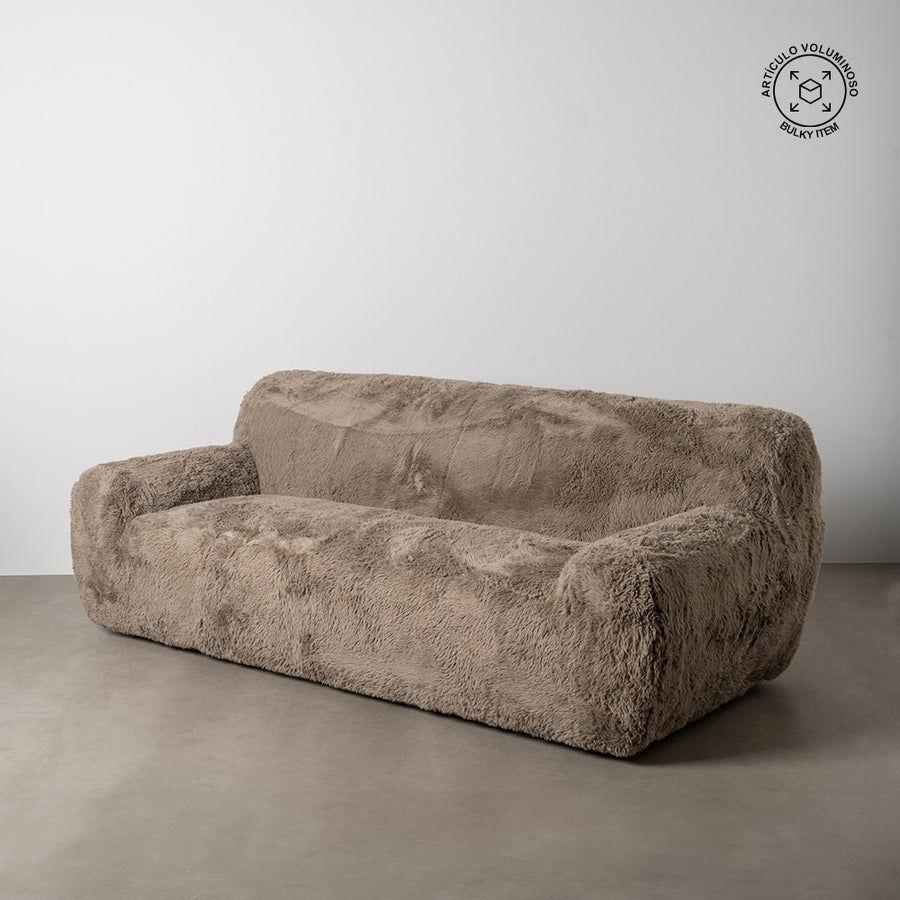 SOFÁ 3 PLAZAS TAUPE TEJIDO 240 X 107 X 79,50 CM