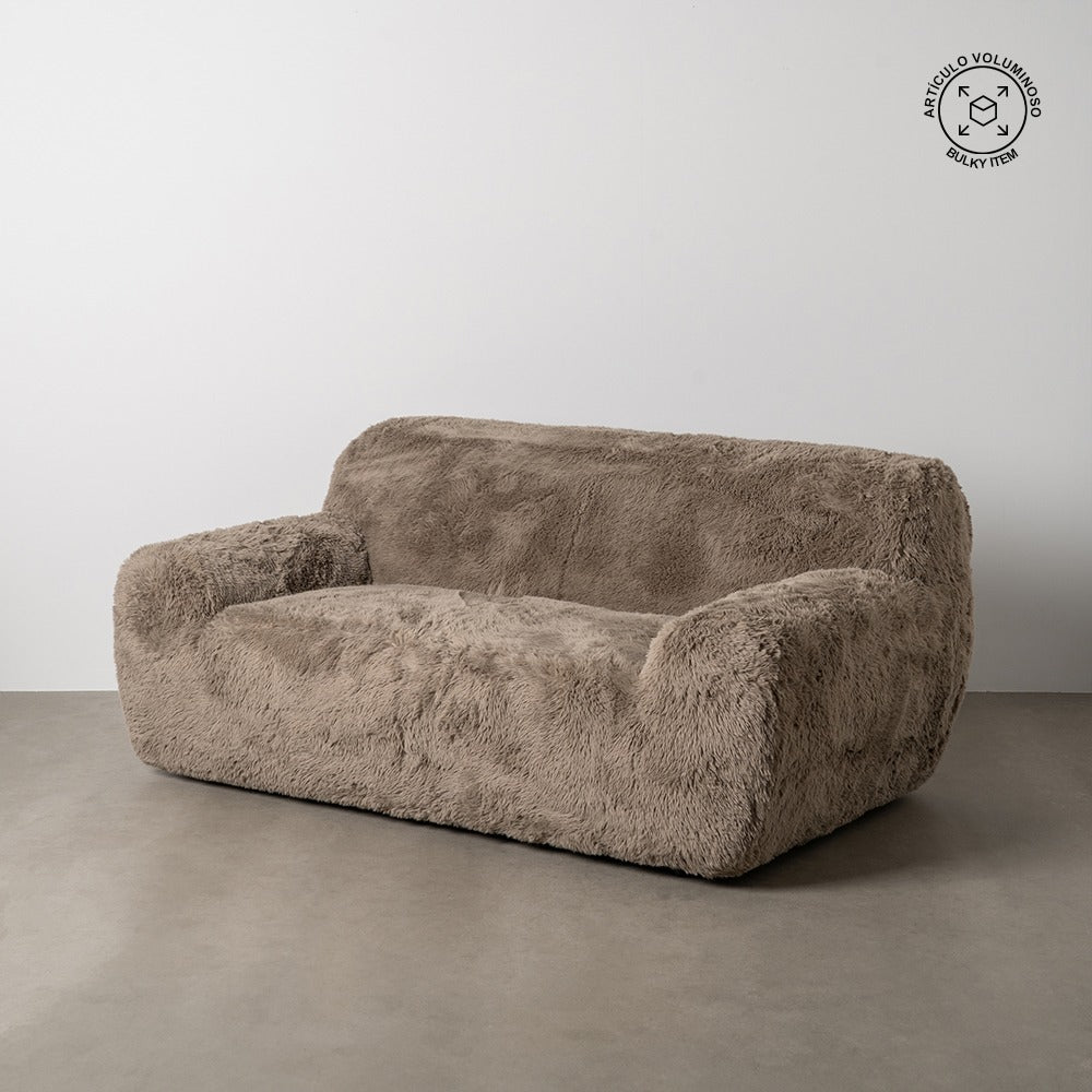 SOFÁ 2 PLAZAS TAUPE TEJIDO 185 X 107 X 79,50 CM