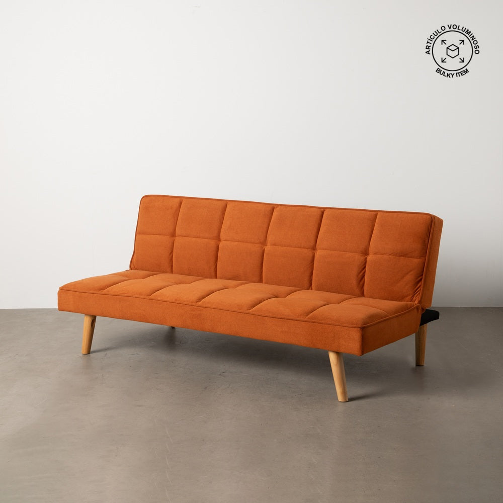 SOF�-CAMA NARANJA MADERA DECORACI�N 175 X 84 X 73 CM