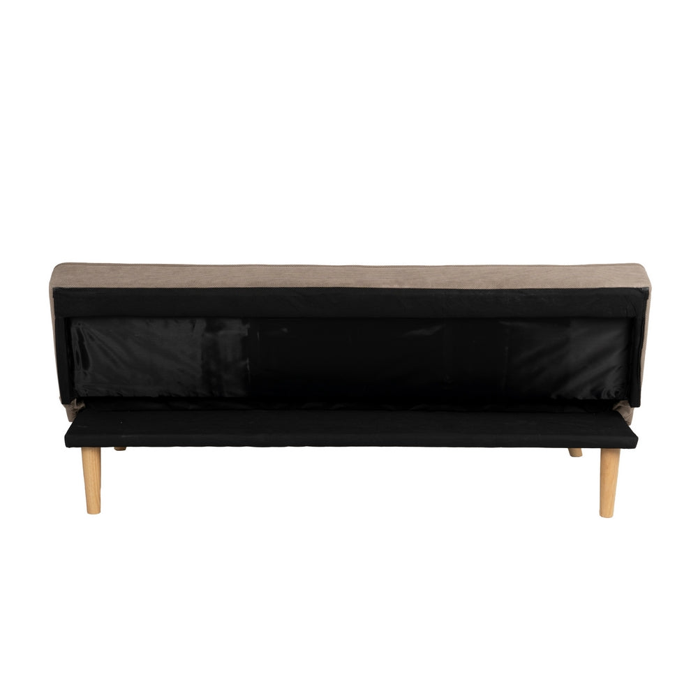 SOFÁ-CAMA BEIGE MADERA DECORACIÓN 175 X 84 X 73 CM