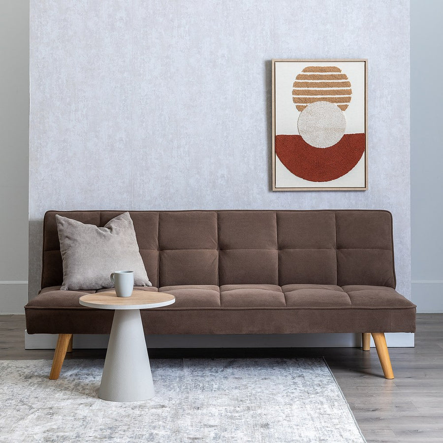 SOFÁ-CAMA TAUPE MADERA DECORACIÓN 175 X 84 X 73 CM