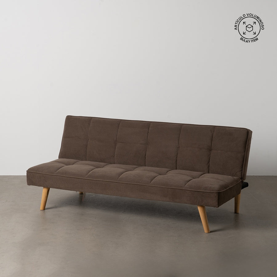 SOFÁ-CAMA TAUPE MADERA DECORACIÓN 175 X 84 X 73 CM