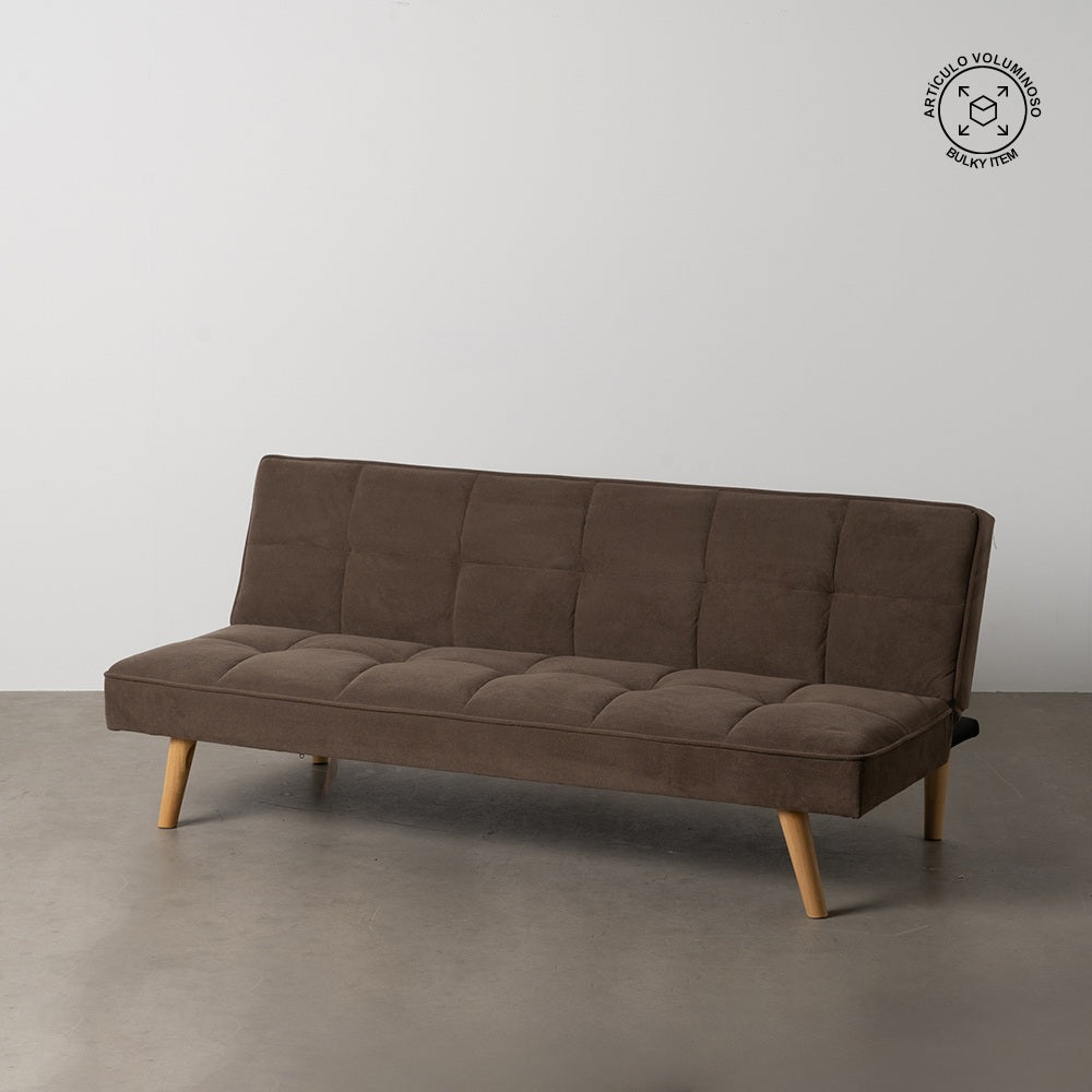 SOFÁ-CAMA TAUPE MADERA DECORACIÓN 175 X 84 X 73 CM