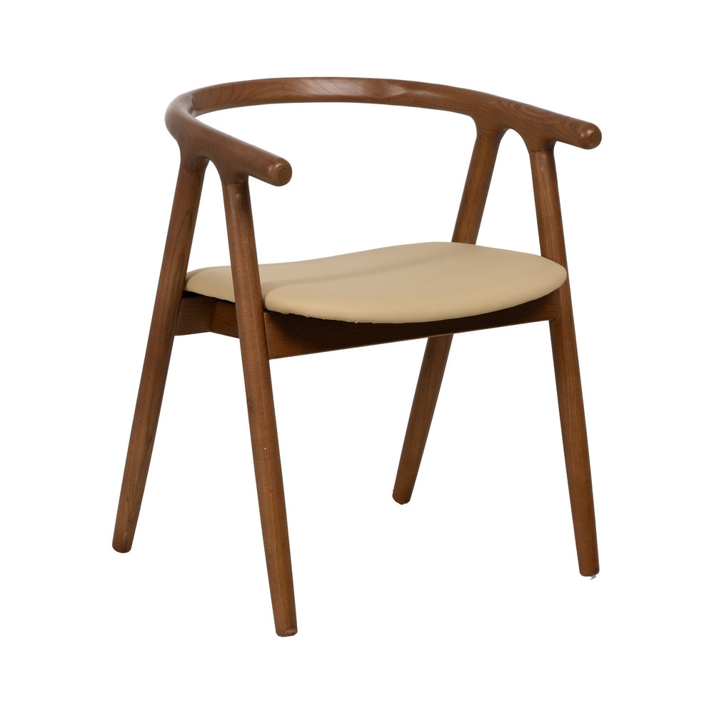 SILLA CREMA-MARR�N MADERA DE OLMO 47 X 46 X 71 CM