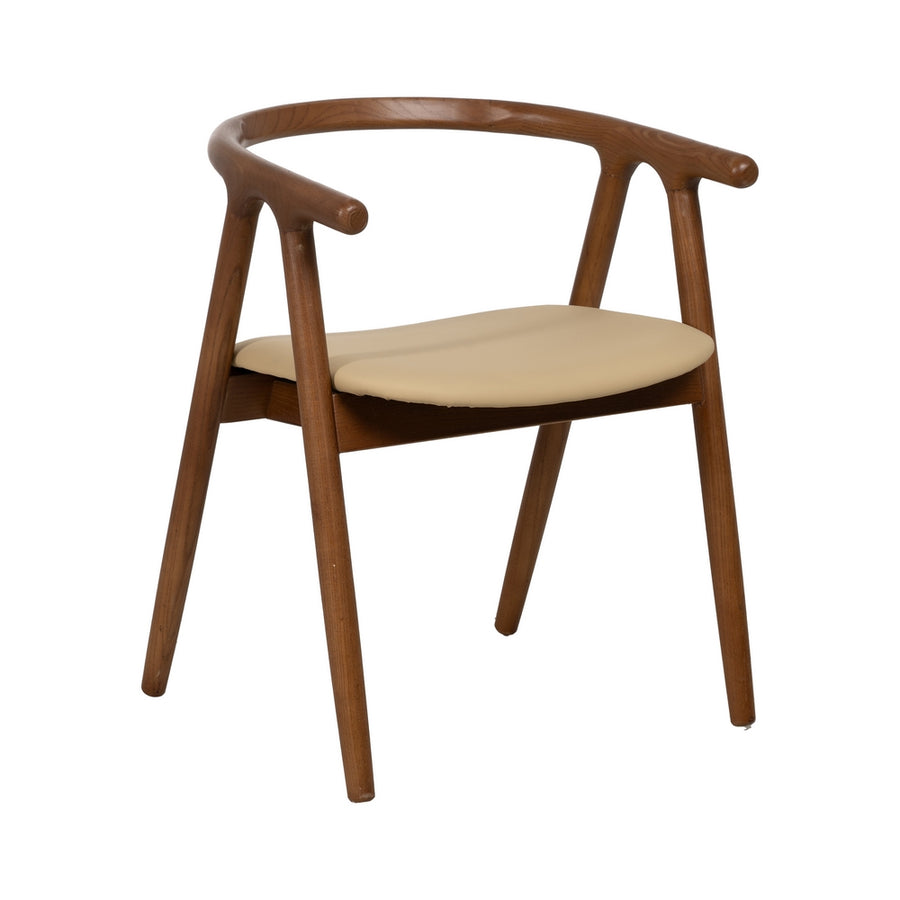 SILLA CREMA-MARRÓN MADERA DE OLMO 47 X 46 X 71 CM