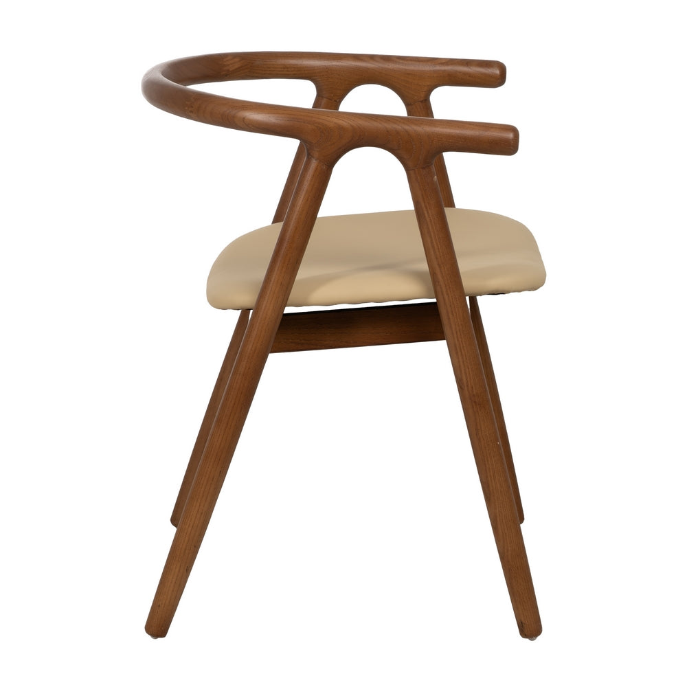 SILLA CREMA-MARRÓN MADERA DE OLMO 47 X 46 X 71 CM
