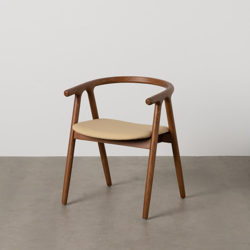 SILLA CREMA-MARRÓN MADERA DE OLMO 47 X 46 X 71 CM