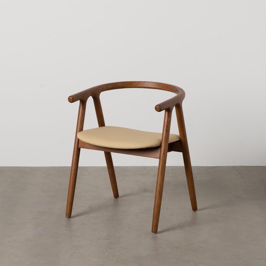SILLA CREMA-MARRÓN MADERA DE OLMO 47 X 46 X 71 CM