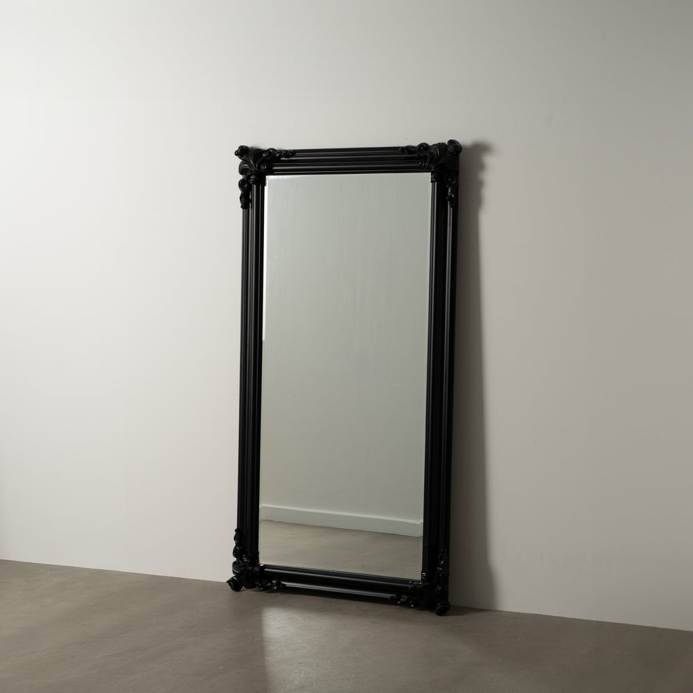ESPEJO NEGRO MADERA PAULONIA DECORACI�N 105 X 195 X 7 CM