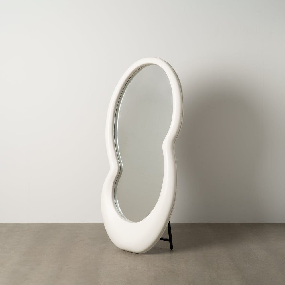 WHITE MIRROR PU-MDF DECORATION 85 X 170 X 10 CM