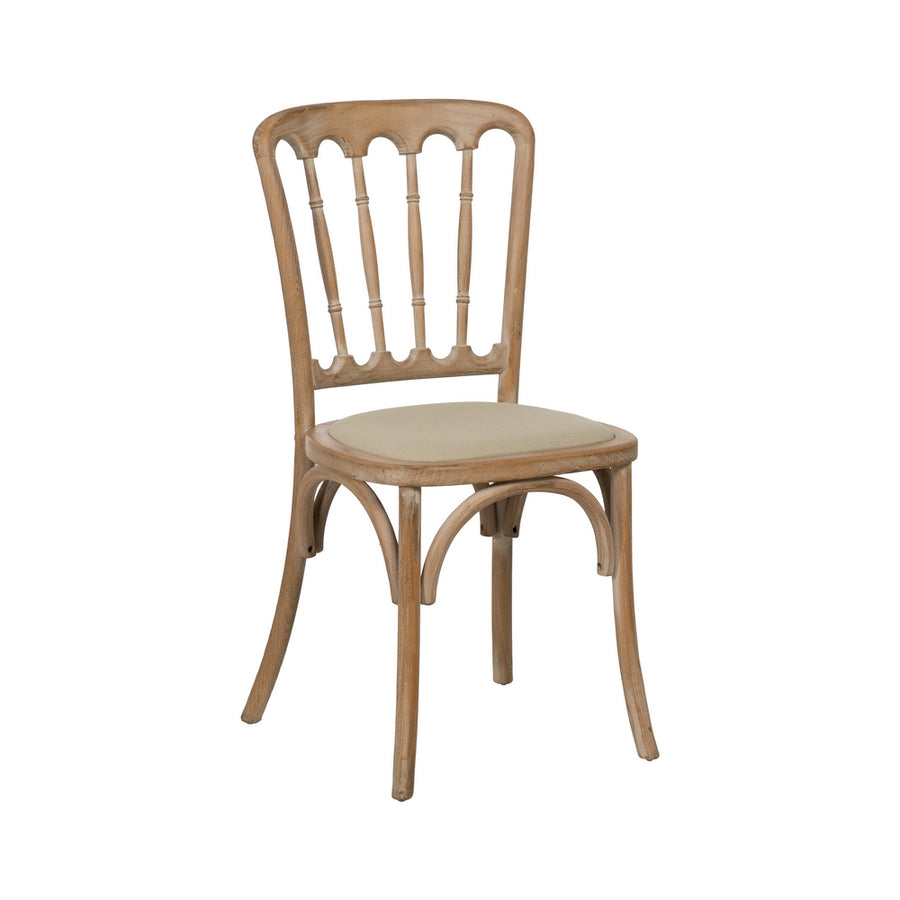 CHAIR NATURAL-BEIGE FABRIC-WOOD 45 X 46 X 92 CM