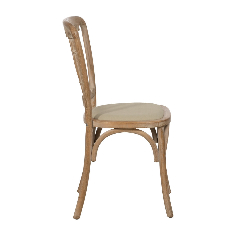 SILLA NATURAL-BEIGE TEJIDO-MADERA 45 X 46 X 92 CM