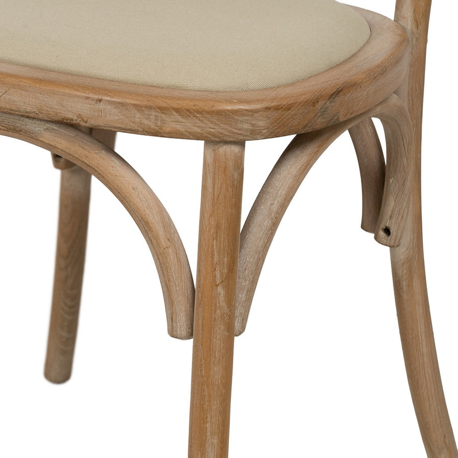 CHAIR NATURAL-BEIGE FABRIC-WOOD 45 X 46 X 92 CM
