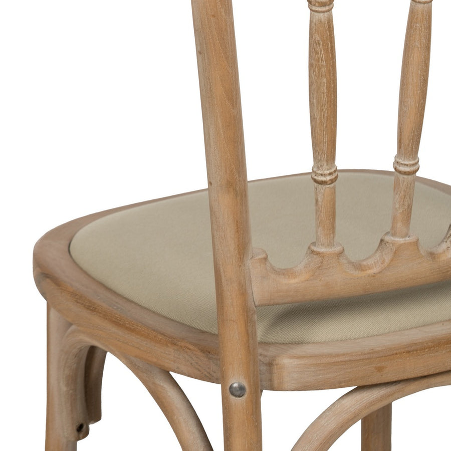 CHAIR NATURAL-BEIGE FABRIC-WOOD 45 X 46 X 92 CM