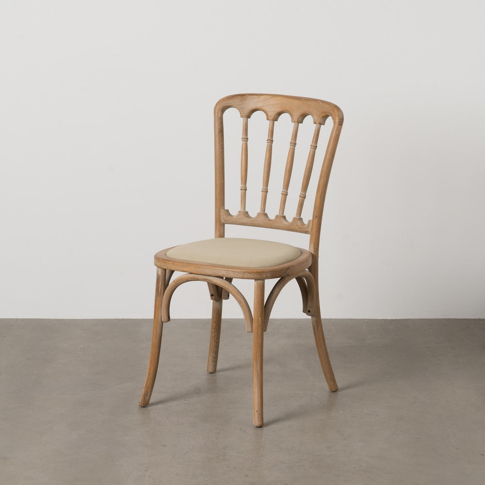 CHAIR NATURAL-BEIGE FABRIC-WOOD 45 X 46 X 92 CM
