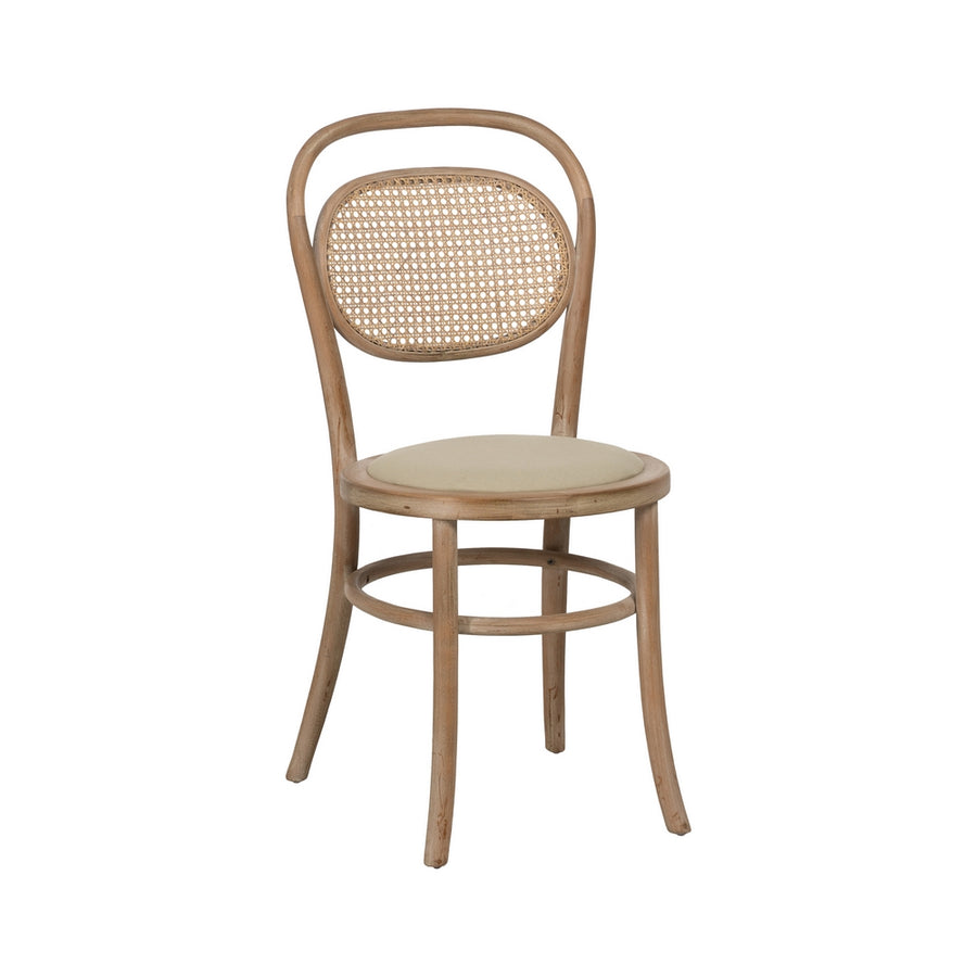 SILLA NATURAL-BEIGE TEJIDO-MADERA 41 X 41 X 89 CM