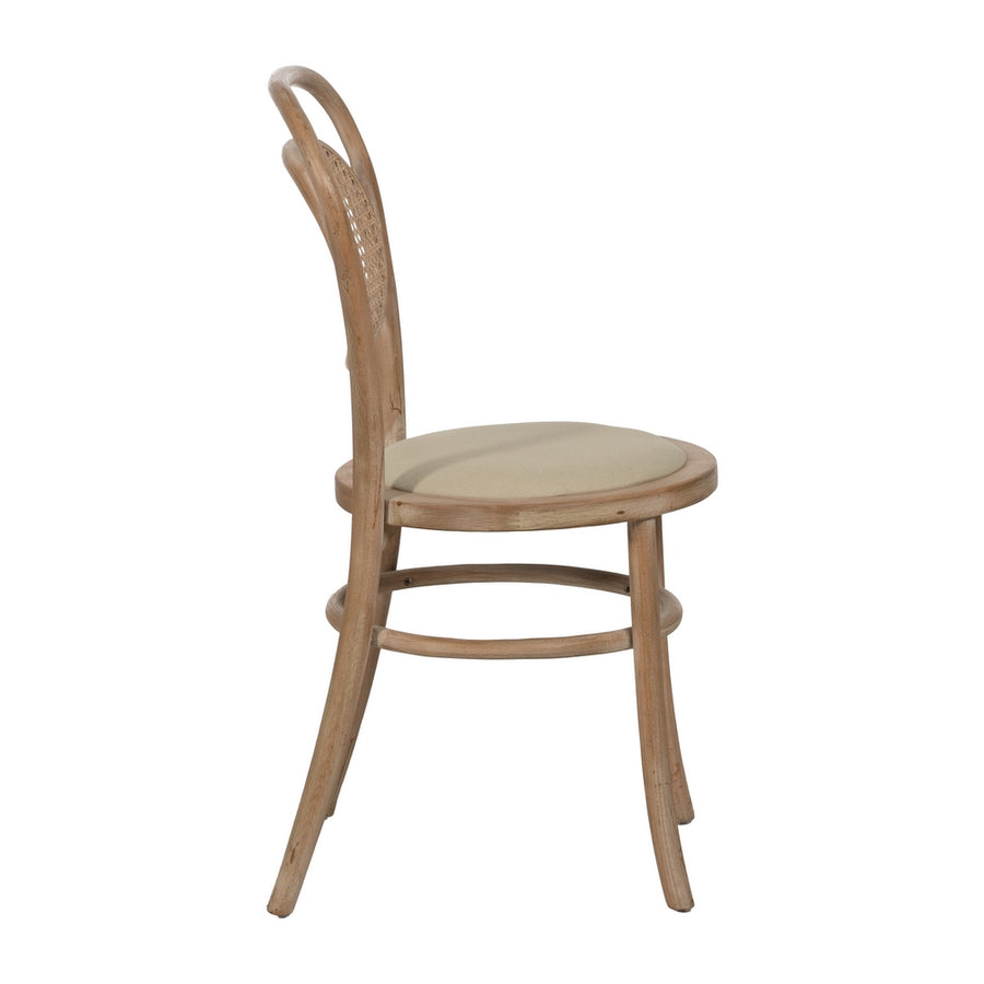 SILLA NATURAL-BEIGE TEJIDO-MADERA 41 X 41 X 89 CM